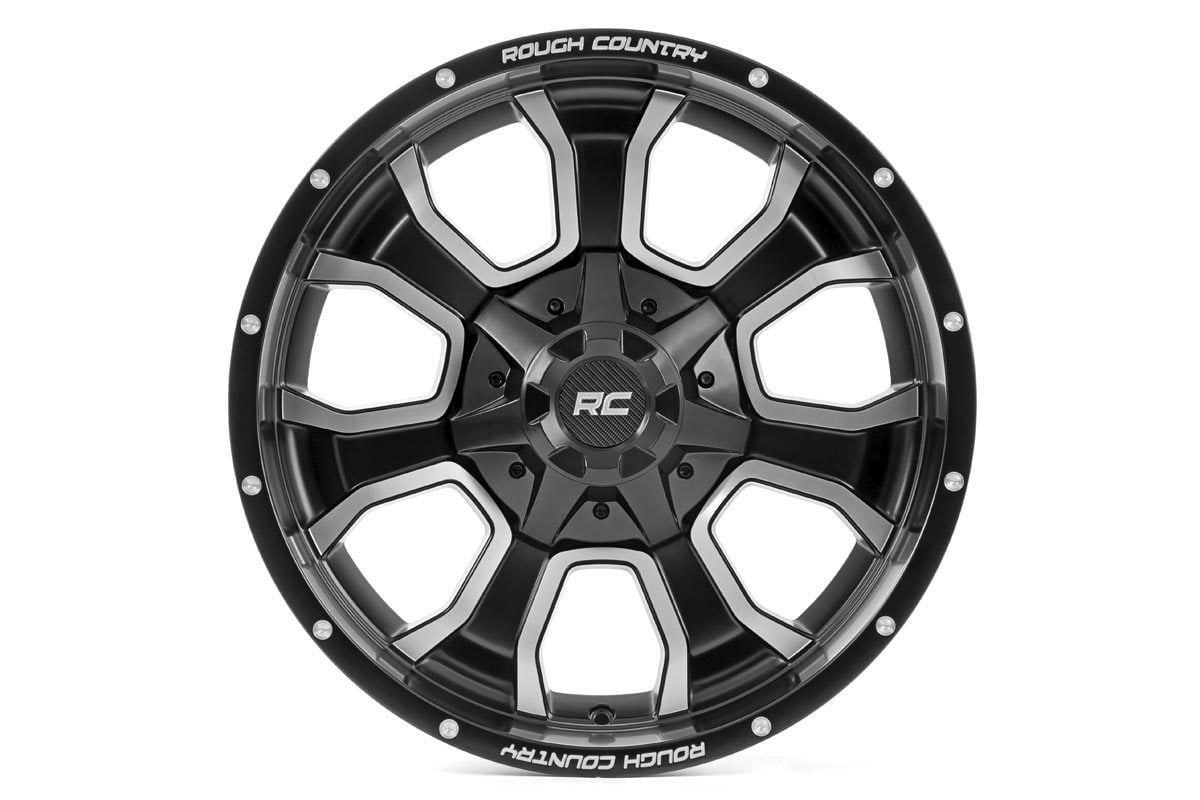 Chevrolet Tahoe Wheel - Rough Country - Series 93, One-Piece - Machined Black - '00-'23